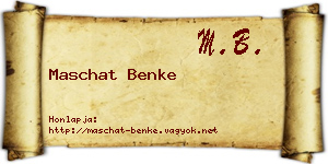 Maschat Benke névjegykártya